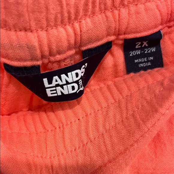 Lands' End Women's High Waist Coral Shorts - Picture 2 of 2
